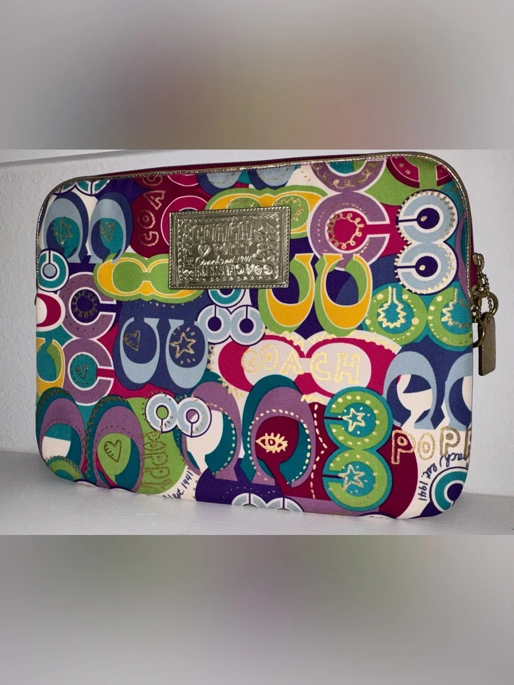 Coach Poppy Pop C Graffiti Padded Laptop Case